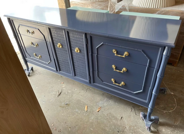 Vintage Broyhill Furniture Faux Bamboo Credenza Available to Customize!