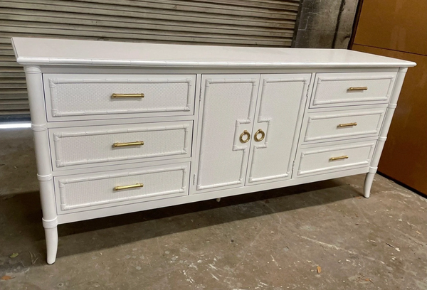 Vintage Broyhill Furniture Faux Bamboo Credenza Available to Customize!