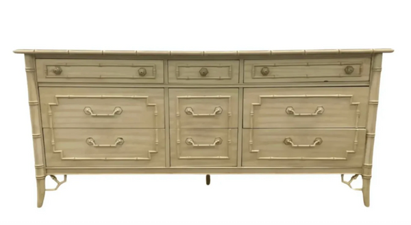 Vintage Thomasville Allegro Faux Bamboo Triple Dresser Available for Custom Lacquer!