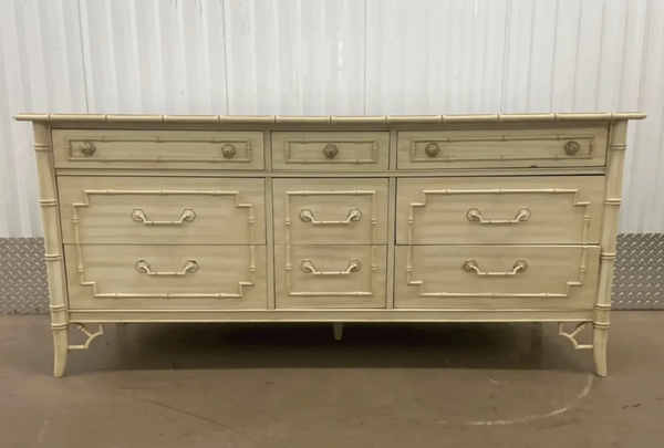 Vintage Thomasville Allegro Faux Bamboo Triple Dresser Available for Custom Lacquer!