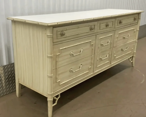 Vintage Thomasville Allegro Faux Bamboo Triple Dresser Available for Custom Lacquer!