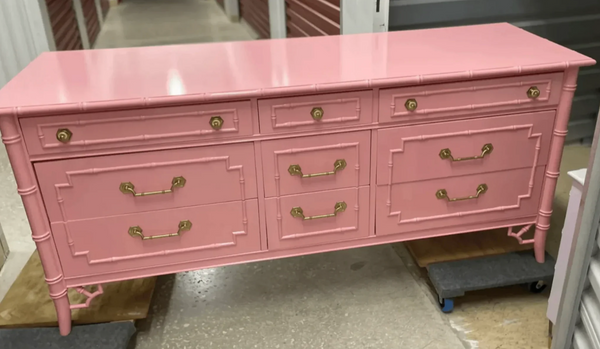 Vintage Thomasville Allegro Faux Bamboo Triple Dresser Available for Custom Lacquer!