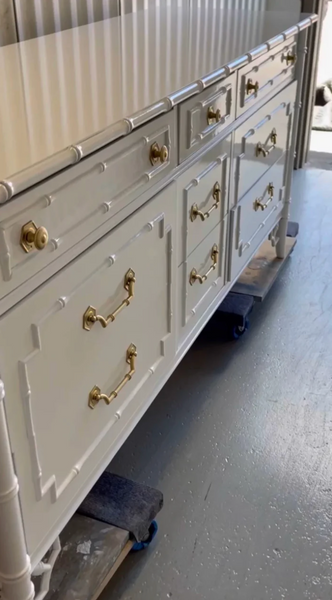 Vintage Thomasville Allegro Faux Bamboo Triple Dresser Available for Custom Lacquer!
