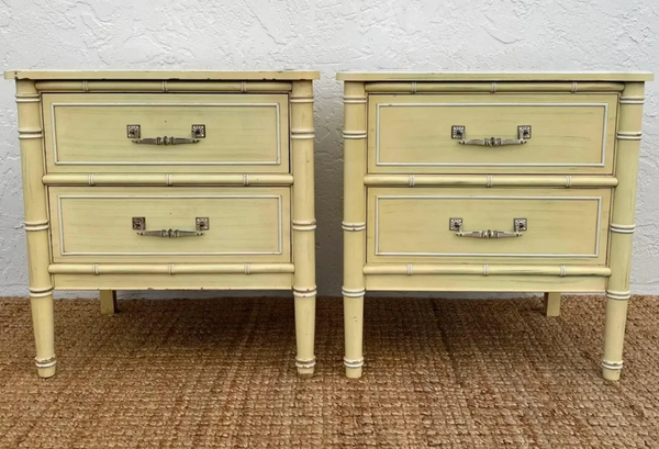 Vintage Pair of Henry Link Bali Hai Bamboo Nightstands Available to Customize!!