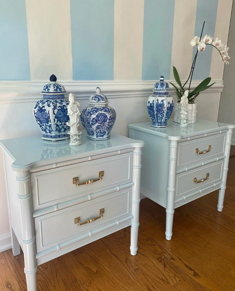 Vintage Pair of Henry Link Bali Hai Bamboo Nightstands Available to Customize!!