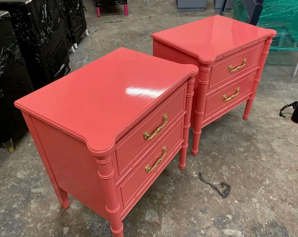 Vintage Pair of Henry Link Bali Hai Bamboo Nightstands Available to Customize!!