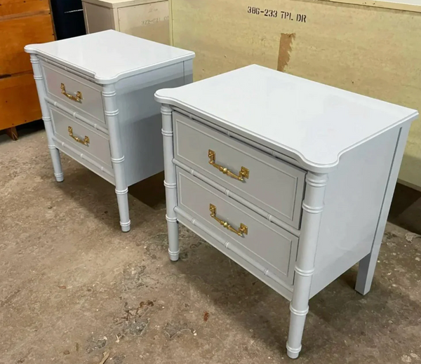Vintage Pair of Henry Link Bali Hai Bamboo Nightstands Available to Customize!!