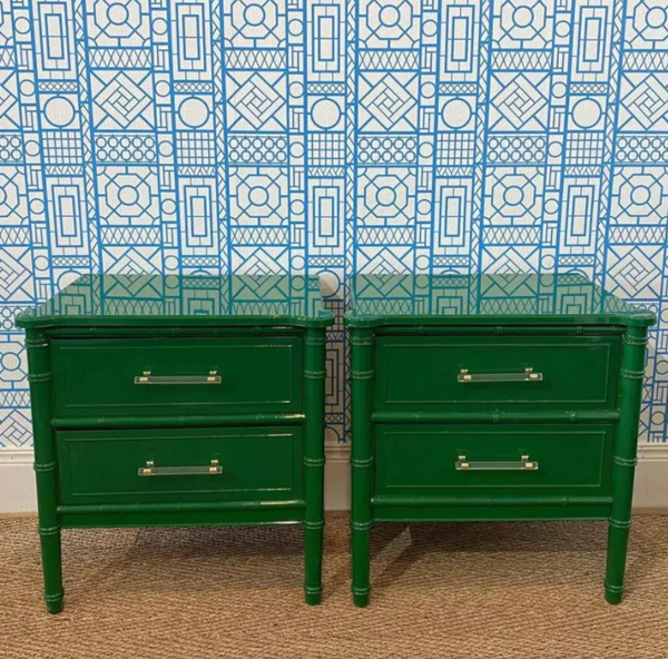 Vintage Pair of Henry Link Bali Hai Bamboo Nightstands Available to Customize!!