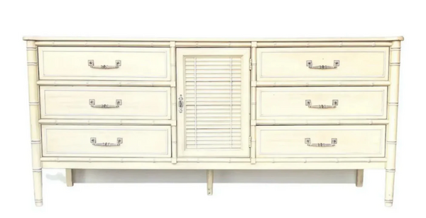 Vintage Henry Link Bali Hai Shutter Center-Door Credenza Available to Customize! - Hibiscus House