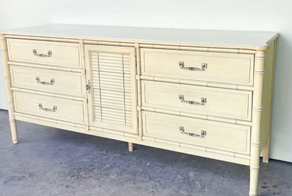 Vintage Henry Link Bali Hai Shutter Center-Door Credenza Available to Customize! - Hibiscus House