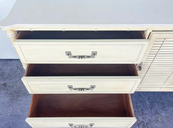 Vintage Henry Link Bali Hai Shutter Center-Door Credenza Available to Customize! - Hibiscus House