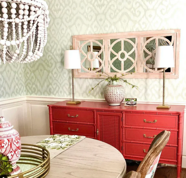 Vintage Henry Link Bali Hai Shutter Center-Door Credenza Available to Customize! - Hibiscus House