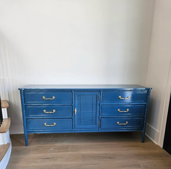 Vintage Henry Link Bali Hai Shutter Center-Door Credenza Available to Customize! - Hibiscus House