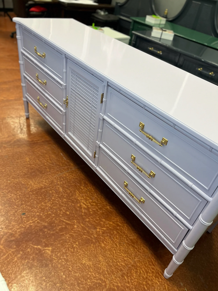 Vintage Henry Link Bali Hai Shutter Center-Door Credenza Available to Customize! - Hibiscus House