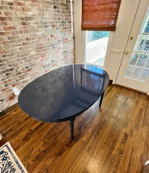 Round Vintage Faux Bamboo Dining Table (with Leaf) Available for Custom Lacquer!