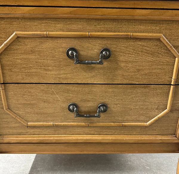 Vintage Faux Bamboo Broyhill Three Drawer Large Chest/ Nightstand Available to Customize!