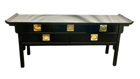 Vintage Century Furniture Pagoda 5 Drawer Console Table Available for Custom Lacquer