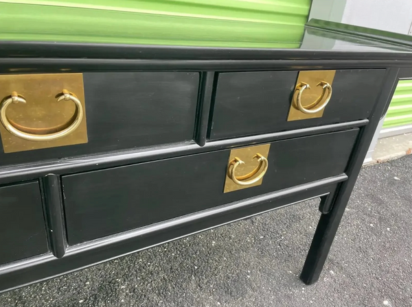 Vintage Century Furniture Pagoda 5 Drawer Console Table Available for Custom Lacquer