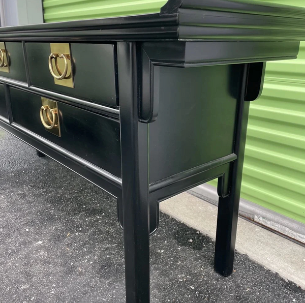 Vintage Century Furniture Pagoda 5 Drawer Console Table Available for Custom Lacquer