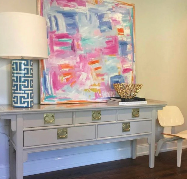 Vintage Century Furniture Pagoda 5 Drawer Console Table Available for Custom Lacquer! - Hibiscus House