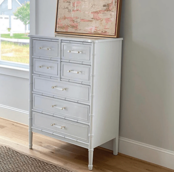 Vintage Henry Link Bali Hai Faux Bamboo Tallboy Chest Available to Customize!