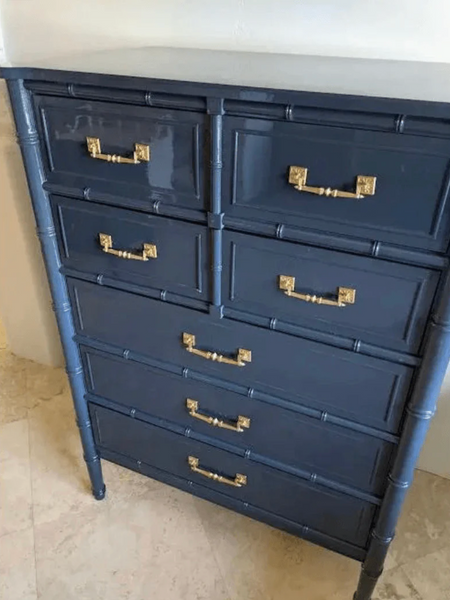 Vintage Henry Link Bali Hai Faux Bamboo Tallboy Chest Available to Customize!