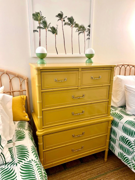 Vintage Henry Link Bali Hai Faux Bamboo Tallboy Chest Available to Customize!