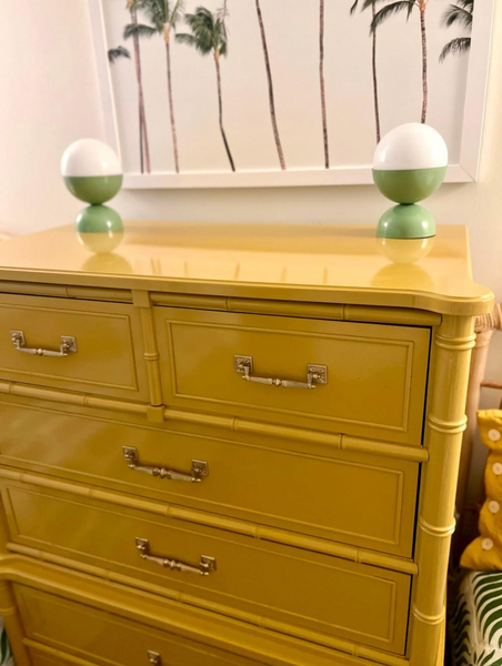 Vintage Henry Link Bali Hai Faux Bamboo Tallboy Chest Available to Customize!