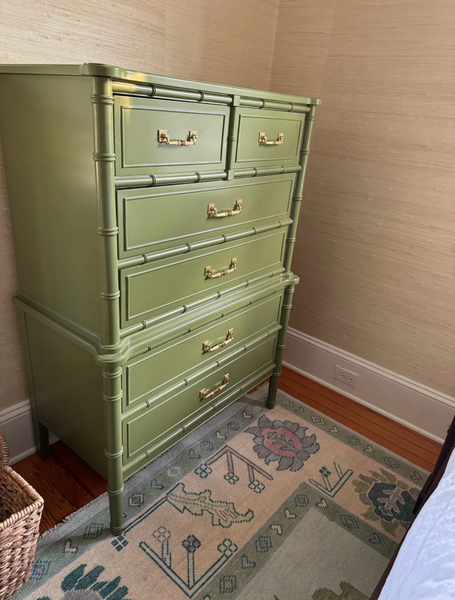 Vintage Henry Link Bali Hai Faux Bamboo Tallboy Chest Available to Customize!