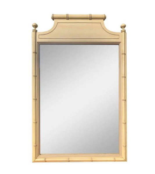 Vintage Henry Link Bali Hai Faux Bamboo Pagoda Mirror Available for Custom Lacquer! - Hibiscus House