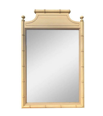 Vintage Henry Link Bali Hai Faux Bamboo Pagoda Mirror Available for Custom Lacquer!