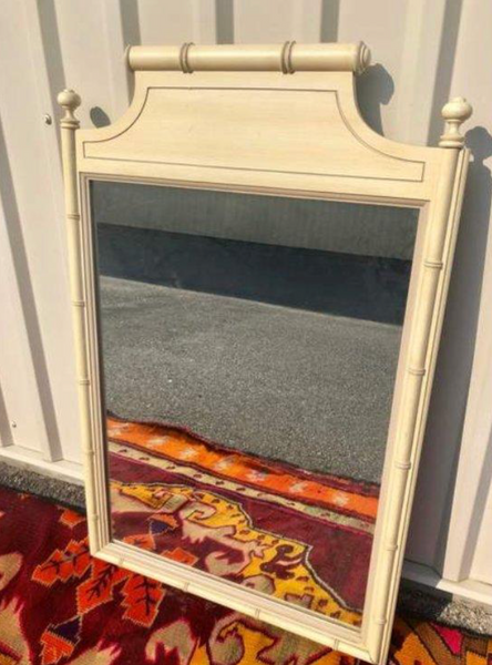 Vintage Henry Link Bali Hai Faux Bamboo Pagoda Mirror Available for Custom Lacquer! - Hibiscus House