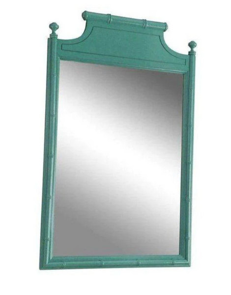 Vintage Henry Link Bali Hai Faux Bamboo Pagoda Mirror Available for Custom Lacquer! - Hibiscus House