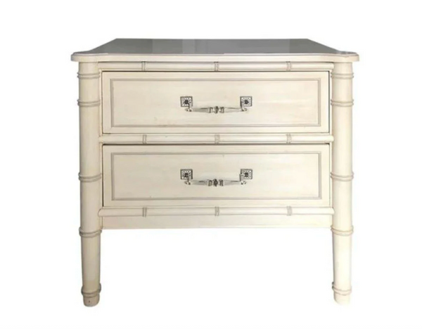 Vintage Single Henry Link Bali Hai Faux Bamboo Nightstand Available for Custom Lacquer! - Hibiscus House
