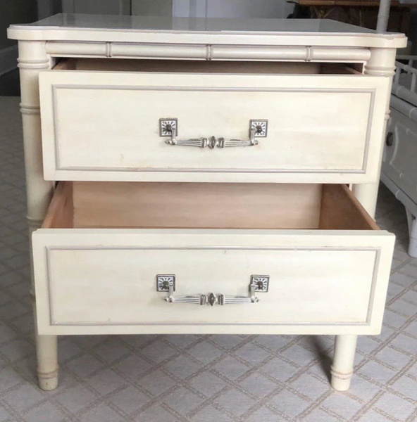 Vintage Single Henry Link Bali Hai Faux Bamboo Nightstand Available for Custom Lacquer! - Hibiscus House