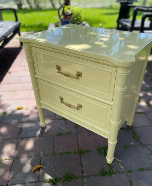 Vintage Single Henry Link Bali Hai Faux Bamboo Nightstand Available for Custom Lacquer! - Hibiscus House