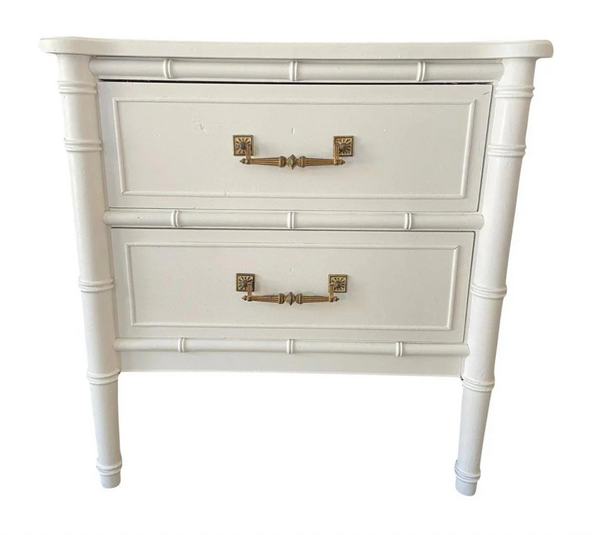 Vintage Single Henry Link Bali Hai Faux Bamboo Nightstand Available for Custom Lacquer! - Hibiscus House