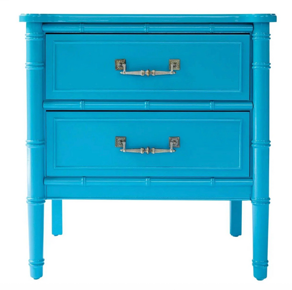 Vintage Single Henry Link Bali Hai Faux Bamboo Nightstand Available for Custom Lacquer! - Hibiscus House