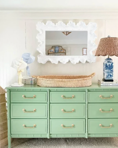 Vintage Classic Faux Bamboo Nine-Drawer Triple Dresser Available to Customize