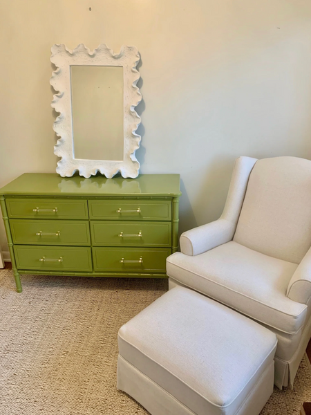 Vintage Classic Six Drawer Faux Bamboo Style Double Dresser Available for Custom Lacquer!!