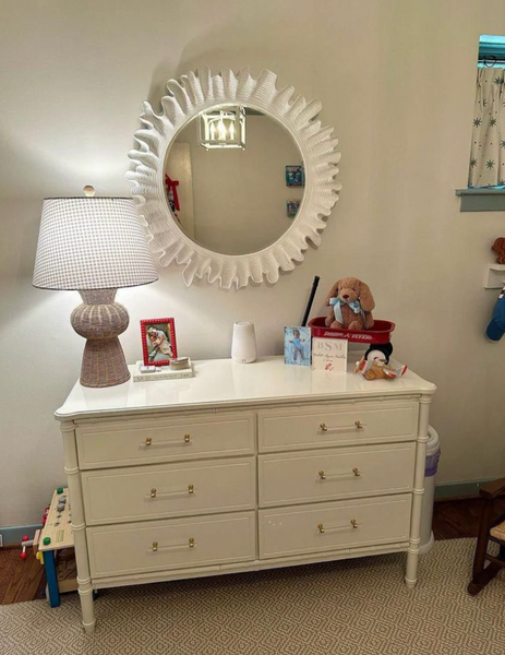 Vintage Classic Six Drawer Faux Bamboo Style Double Dresser Available for Custom Lacquer!!