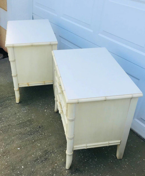 Vintage Dixie Aloha Collection Faux Bamboo Nightstand Pair Available for Custom Lacquer!! - Hibiscus House