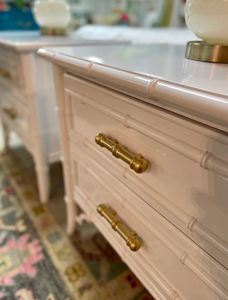 Vintage Dixie Aloha Collection Faux Bamboo Nightstand Pair Available for Custom Lacquer!! - Hibiscus House