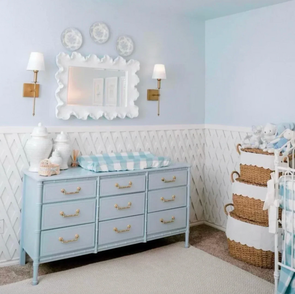 Vintage Classic Faux Bamboo Nine-Drawer Triple Dresser Available to Customize