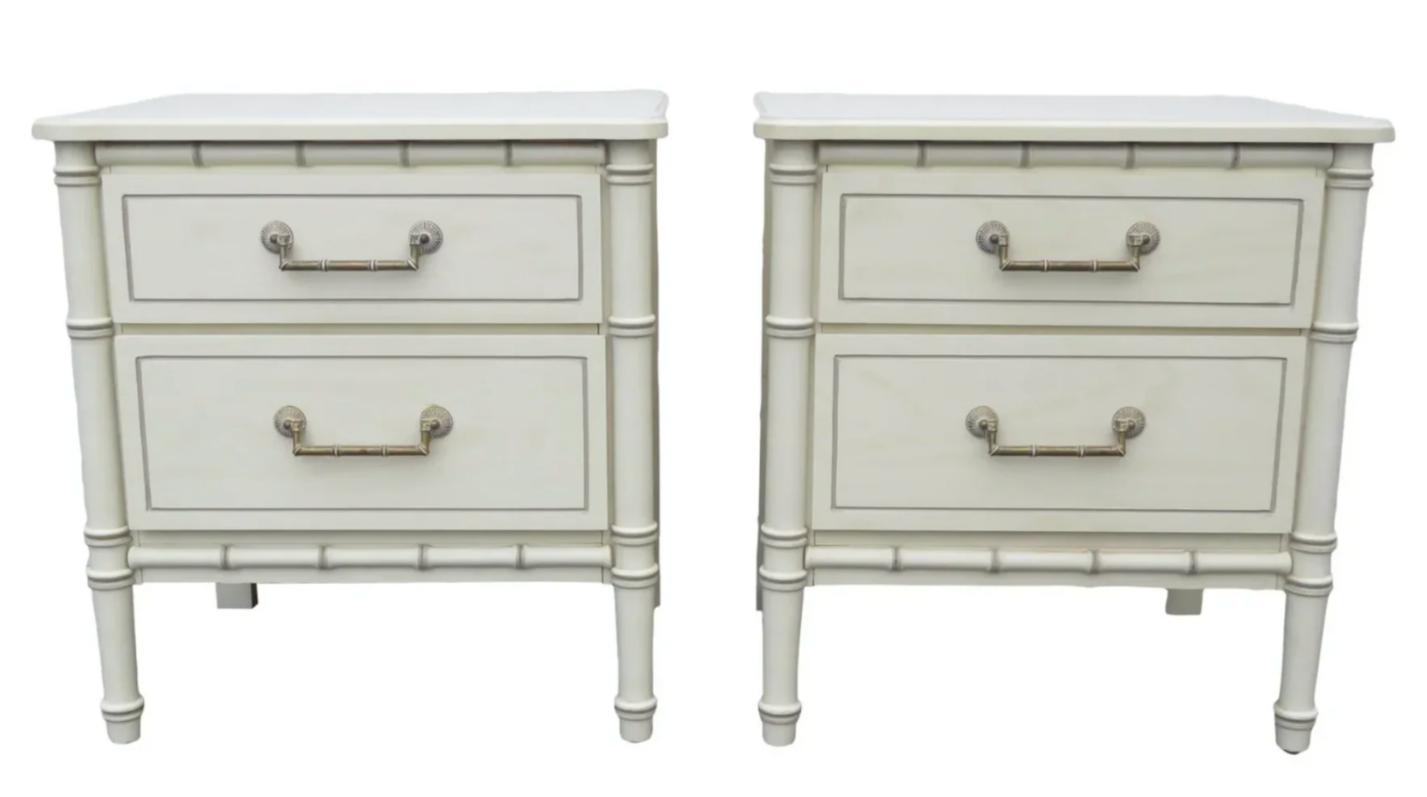 Pair of Classic Vintage Faux Bamboo Nightstands Available to Customize!!