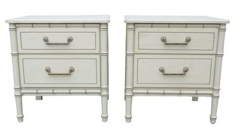 Pair of Classic Vintage Faux Bamboo Nightstands Available to Customize!!