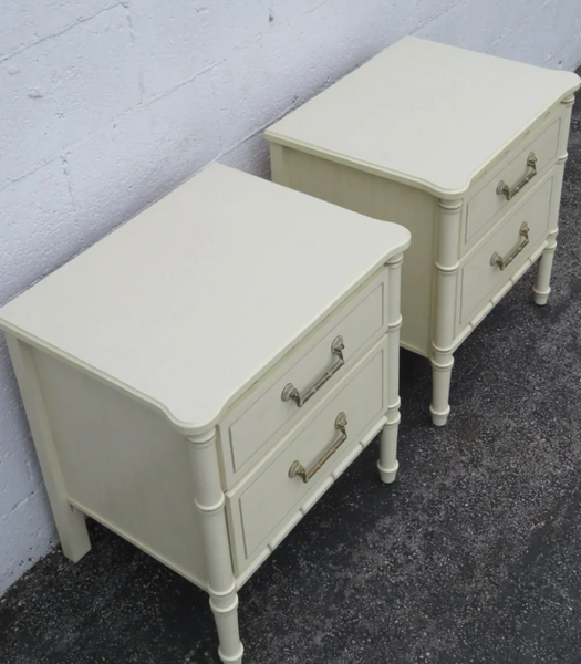 Pair of Classic Vintage Faux Bamboo Nightstands Available to Customize!!
