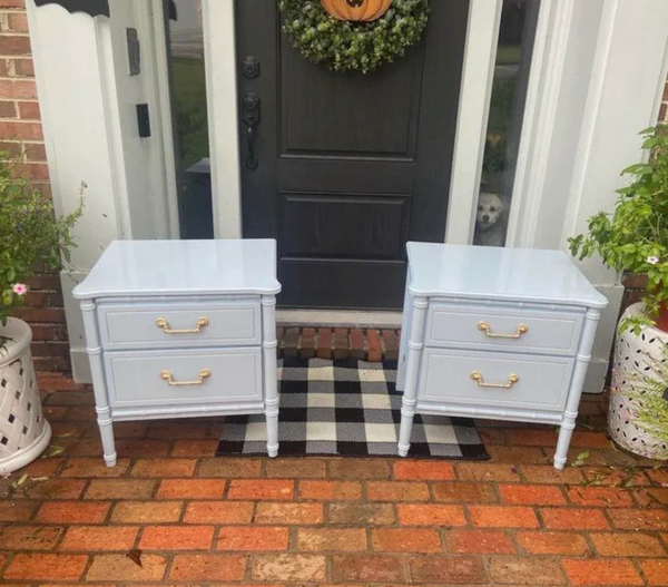 Pair of Classic Vintage Faux Bamboo Nightstands Available to Customize!!