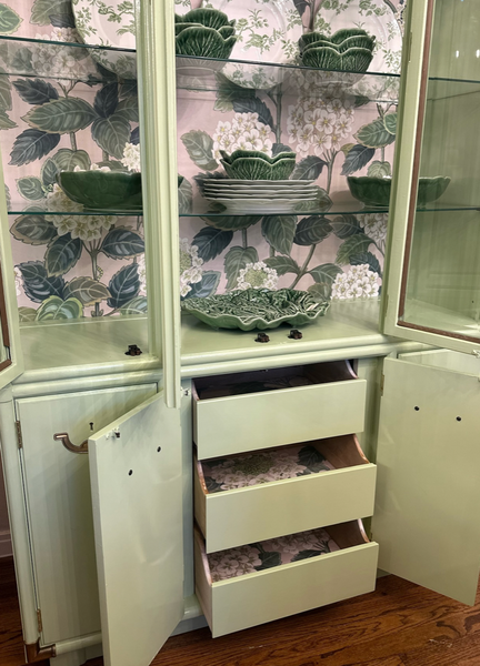 Vintage Drexel Accolade Collection Campaign China Cabinet Available for Custom Lacquer! - Hibiscus House