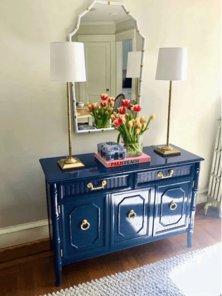 Vintage Broyhill Furniture Faux Bamboo Server Available for Custom Lacquer!! - Hibiscus House